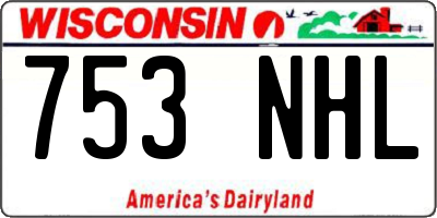 WI license plate 753NHL