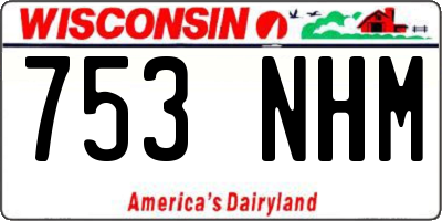 WI license plate 753NHM