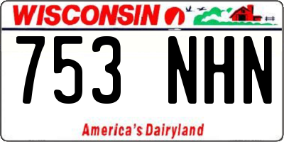 WI license plate 753NHN