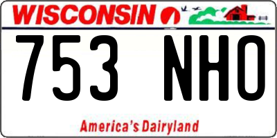 WI license plate 753NHO