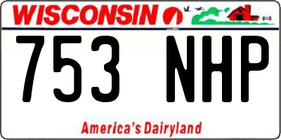 WI license plate 753NHP