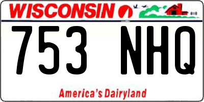 WI license plate 753NHQ
