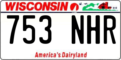 WI license plate 753NHR