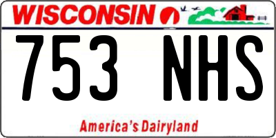 WI license plate 753NHS