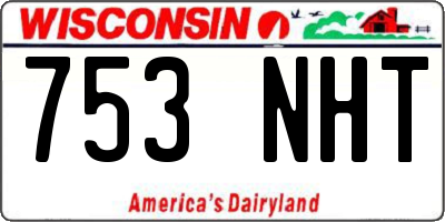 WI license plate 753NHT