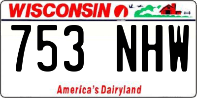 WI license plate 753NHW