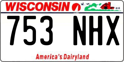 WI license plate 753NHX