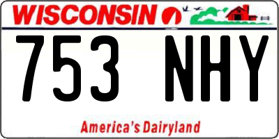 WI license plate 753NHY
