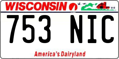 WI license plate 753NIC
