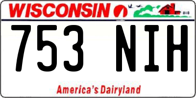 WI license plate 753NIH