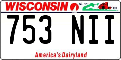 WI license plate 753NII