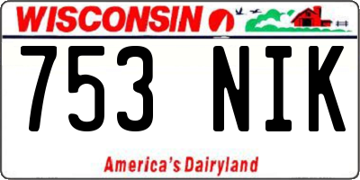 WI license plate 753NIK