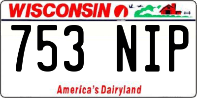 WI license plate 753NIP
