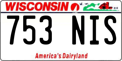 WI license plate 753NIS