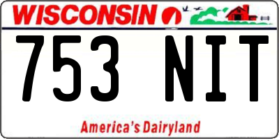 WI license plate 753NIT