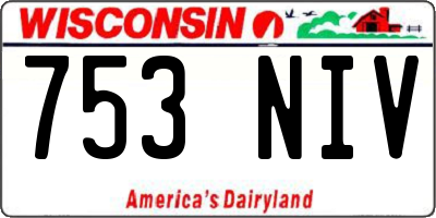 WI license plate 753NIV