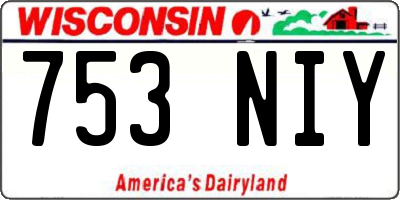 WI license plate 753NIY