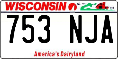 WI license plate 753NJA