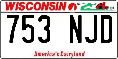 WI license plate 753NJD