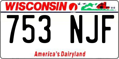 WI license plate 753NJF