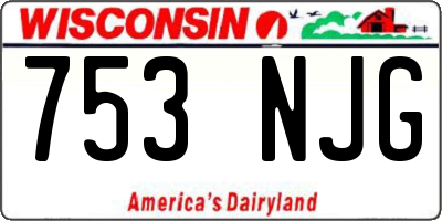 WI license plate 753NJG