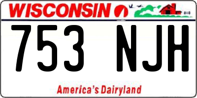 WI license plate 753NJH