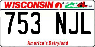 WI license plate 753NJL