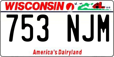 WI license plate 753NJM