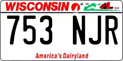 WI license plate 753NJR