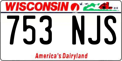WI license plate 753NJS
