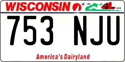 WI license plate 753NJU