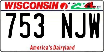 WI license plate 753NJW