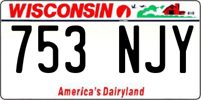 WI license plate 753NJY