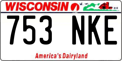 WI license plate 753NKE