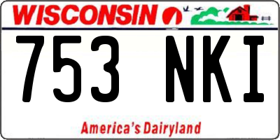 WI license plate 753NKI