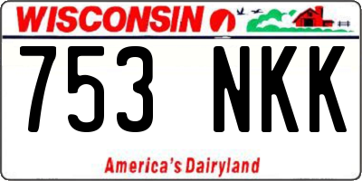 WI license plate 753NKK