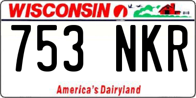 WI license plate 753NKR