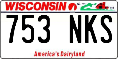 WI license plate 753NKS