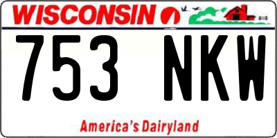 WI license plate 753NKW