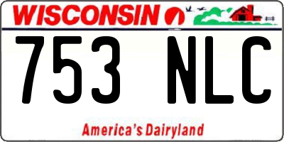 WI license plate 753NLC
