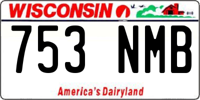 WI license plate 753NMB