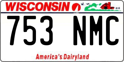 WI license plate 753NMC
