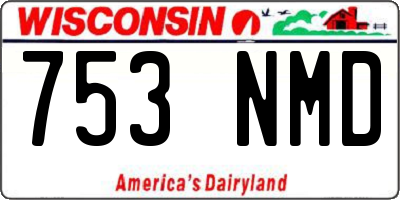 WI license plate 753NMD