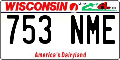 WI license plate 753NME