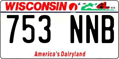 WI license plate 753NNB