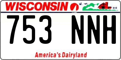 WI license plate 753NNH