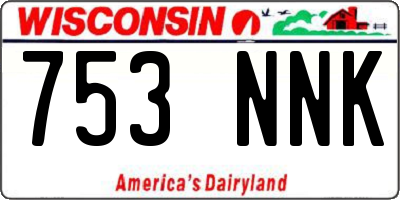 WI license plate 753NNK