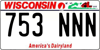 WI license plate 753NNN