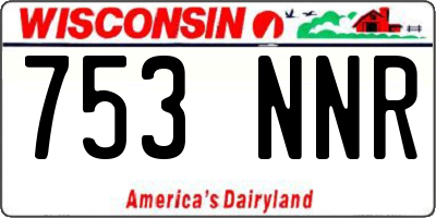 WI license plate 753NNR