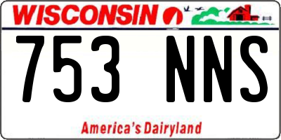WI license plate 753NNS